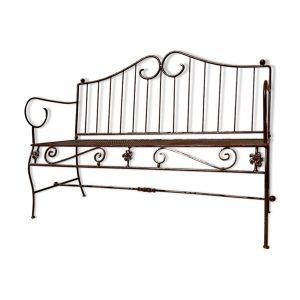 Banc de jardin en fer forgé artisanal