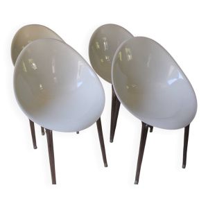 Lot de 4 chaises Mr Impossible Kartell blanche par Philippe STARCK