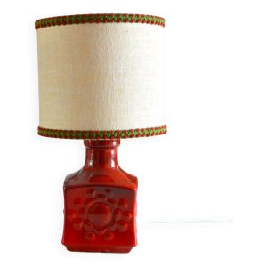 Lampe de table en céramique rouge allemagne 1970s