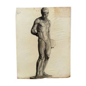 Nu académique à l’Antique par Berger dit Lheureux Biloul Beaux-Arts XXe
