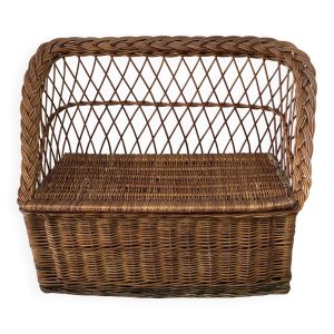 Coffre/banc en osier vintage