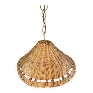 Suspension en osier vintage