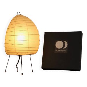 Lampe de table vintage Akari modèle 1N avec sculpture lumineuse par Isamu Noguchi, Japon 1980
