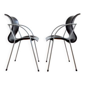 Paire de fauteuils / Chaises années 80 vintage