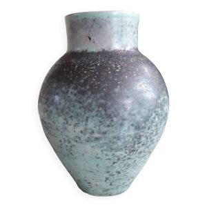 Vase vintage turquoise signé