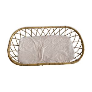 Berceau en rotin avec matelas