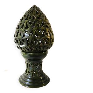 Grand lampe années 80, ceramique ajourée