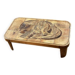 Table basse Raymonde Leduc modèle ''Colombe'' Vallauris 1960