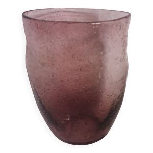 Vase verre bullé artisanal