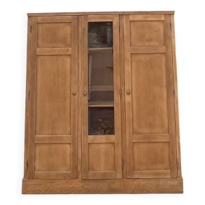 Armoire vintage des années 60 vaisselier bibliothèque en bois brut