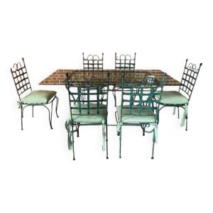 Ensemble en fer forgé table et chaises