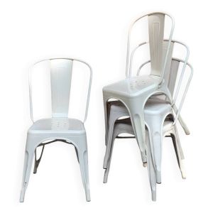 Lot de 4 chaises métal esprit Tolix
