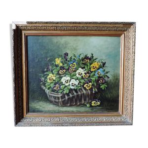 Tableau  XIX ème siècle H /S/ T ''Nature morte aux Fleurs'' signé A Gondois.