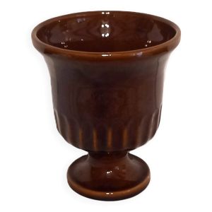 Cache-pot vase Médicis en céramique marron
