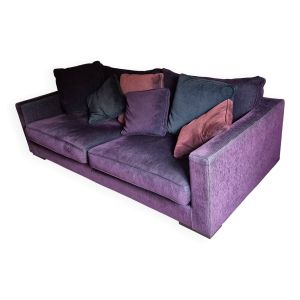 Canapé 3/4 places  .ROCHE BOBOIS long island aubergine