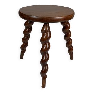 Tabouret de Ferme Moderniste avec Pieds à Vis en Liège, France, 1950s