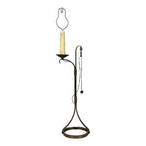 Jean-Pierre Ryckaert : lampadaire en fer forgé en forme de torchère circa 1950