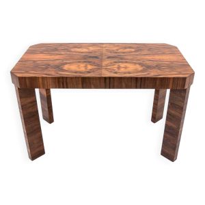Table basse Art déco en noyer, Pologne, années 1960