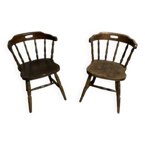 Paire de chaises western bois vintage