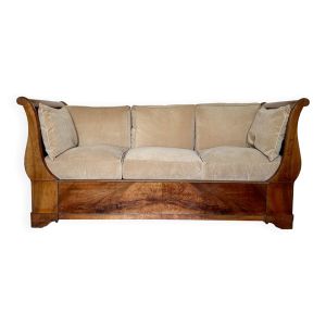 Canapé-lit ancien en bois d'acajou du XIXe siècle