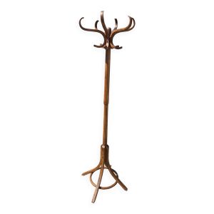 Porte manteau perroquet pivotant style Baumann bistrot 1960 bois courbé