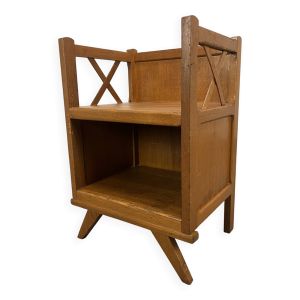 Table de chevet croisillons bois années 50