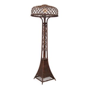 Superbe lampadaire en osier des années 1920 Fabrication Lph de Ridder Amsterdam