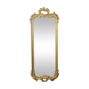 Miroir ancien français doré de style baroque du XIXe siècle 148 cm