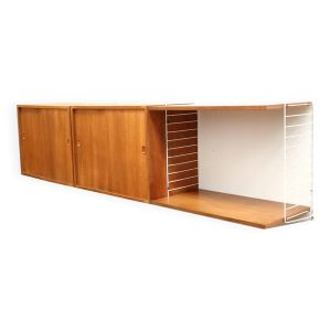 Système mural / unité murale / buffet vintage par Nisse Strinning pour String, Suède 1950
