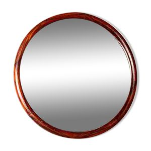Grand miroir rond Danois en Palissandre par Vildbjerg Mobelfabrik 1960.