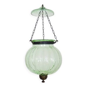 Lanterne cloche en verre avec son fumivore. XIXème
