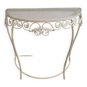 Console demi lune fer forgé
