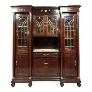 Buffet vitré style Empire en acajou et bronze doré