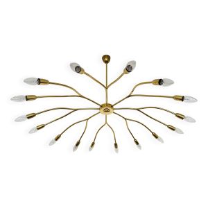 Lustre autrichien XXL en laiton de Kalmar