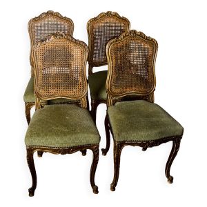 Lot de 4 chaises dorées style Louis XV – Style chaises de musiciens