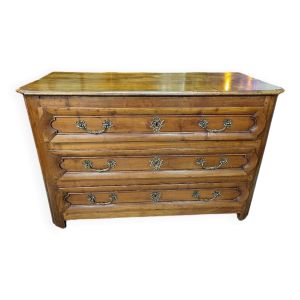 Commode 3 tiroirs en merisier du xvii ème siecle