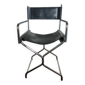 Chaise en acier tubulaire et skaï