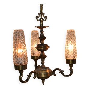 Lustre style empire/art déco aux trois globes