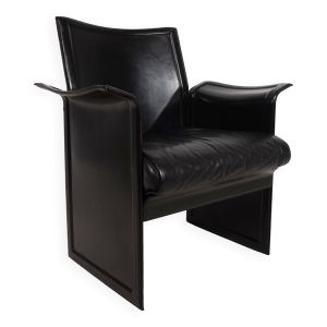 Fauteuil lounge en cuir Matteo Grassi Korium par Tito Agnoli, 1980