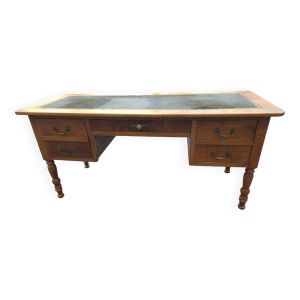 Bureau en merisier massif dessus cuir