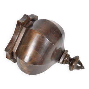 Étagère d'angle baroque antique – Noyer massif, 1900