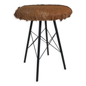 Tabouret peau de vache vintage 70's