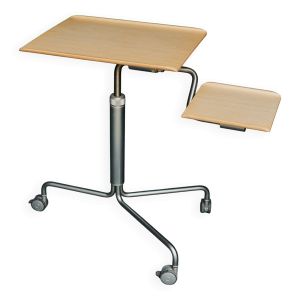Table roulante Archimede by Altek – design industriel, bois & métal