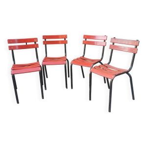 Serie de 4 chaises de terrasse ''tolix