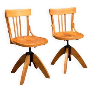 Paire de chaises à vis tournante Baumann 1960