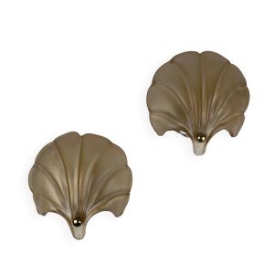 Paire d'Appliques murales vintage coquillage pâte de verre