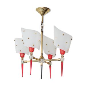 Suspension vintage aux flambeaux 1950