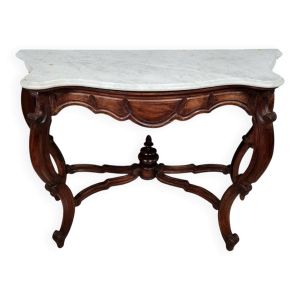 Console galbée époque Napoléon III en acajou circa 1850