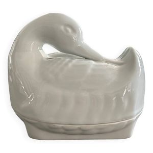 Beurrier cygne en porcelaine