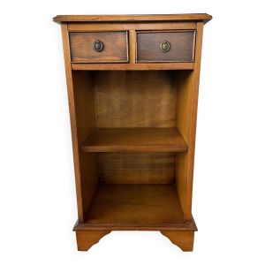 Petit meuble vintage en bois – 2 tiroirs & étagères